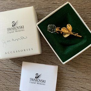Vintage Swarovski Crystal Mini Spilla Rose Pin